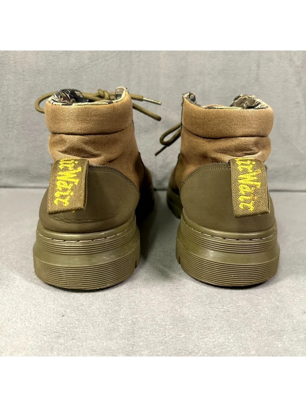 Dr. Martens Bonny II Boots Unisex M10/W11 Khaki Green Canvas Lace Up Utility